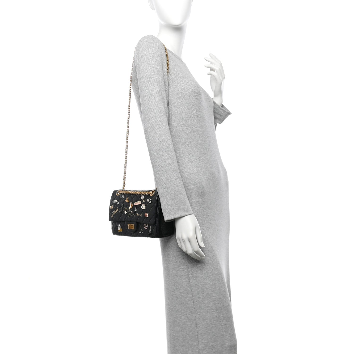 Chanel Aged Calfskin Lucky Charms 2.55 Reissue 225 Flap Black 2 of 10