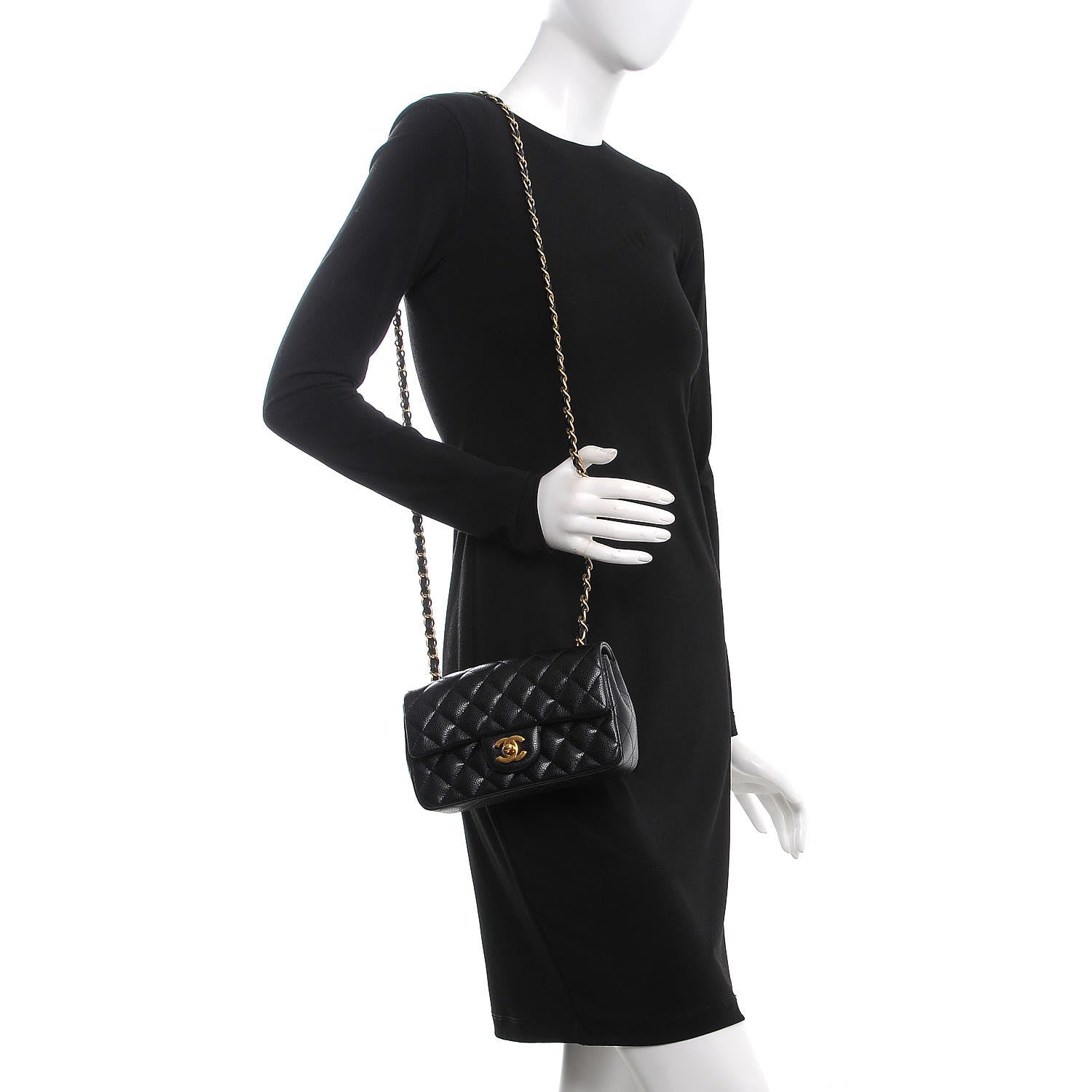 Chanel Caviar Quilted Mini Rectangular Flap Black 2 of 8