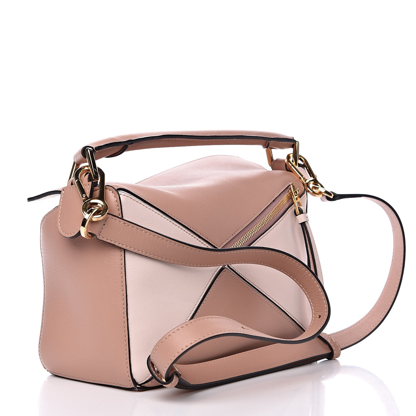 Calfskin Suede Small Puzzle Bag Blush