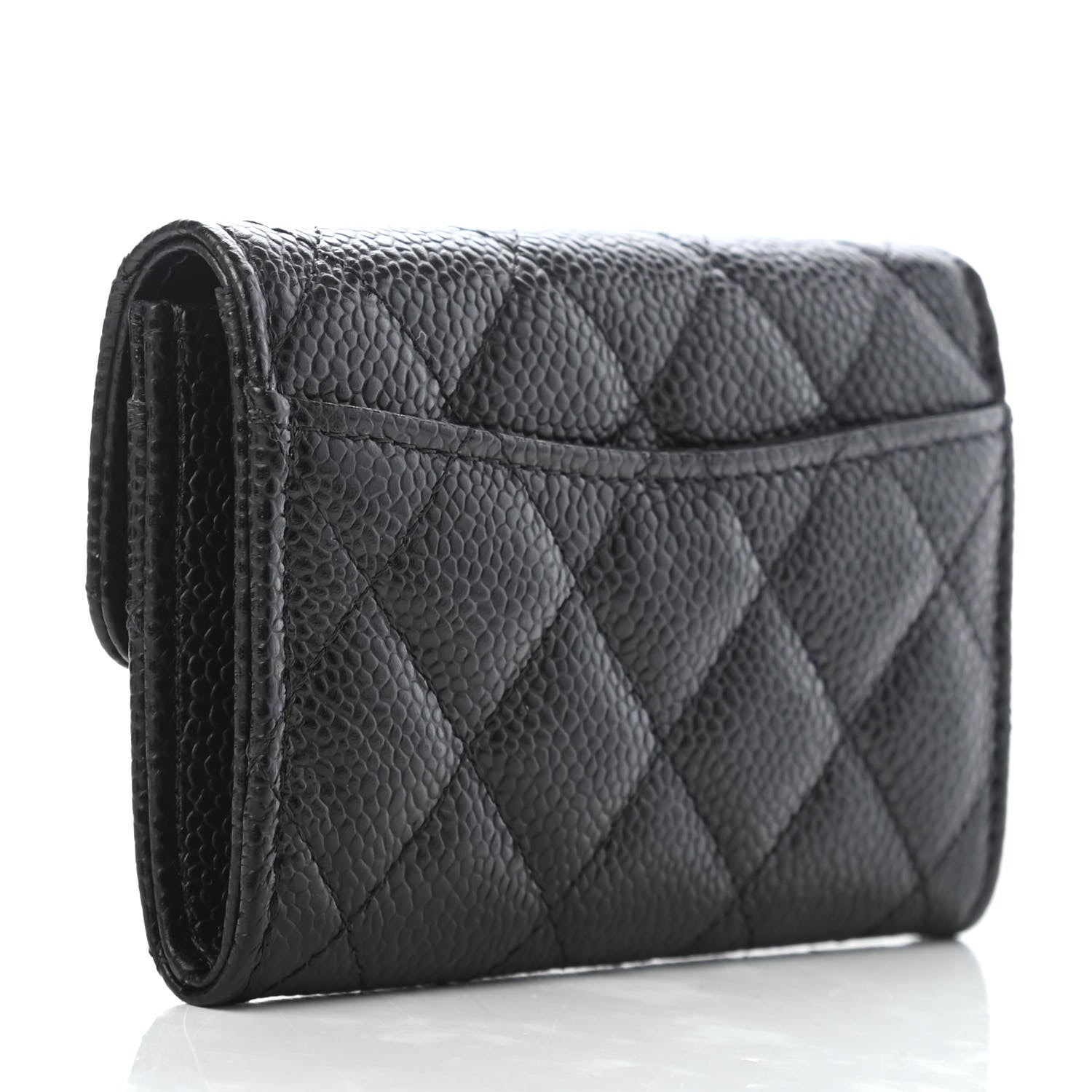 Chanel Caviar Quilted Flap Card Holder Wallet Black 3 of 9