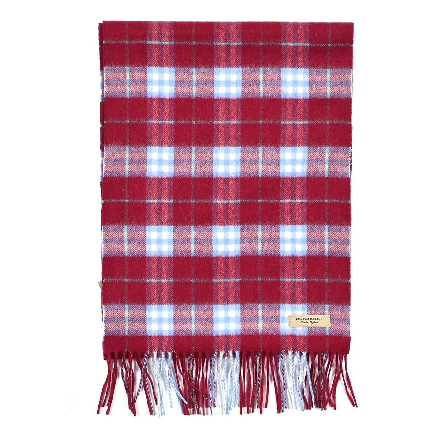 Cashmere Vintage Check Scarf Damson Pink