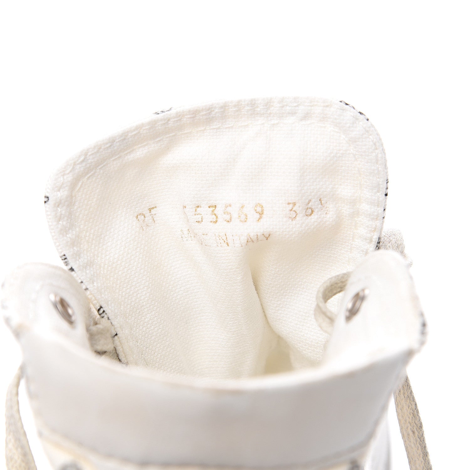 Saint Laurent Canvas Mini Robot Print Bedford Hightop Sneakers 36.5 Cream 7 of 11