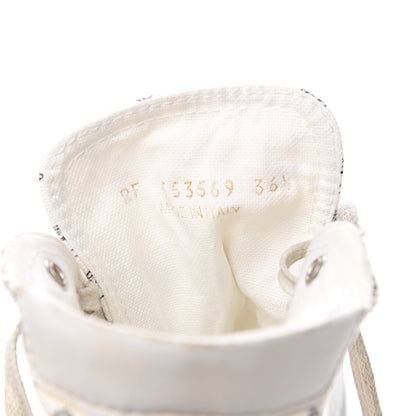 Saint Laurent Canvas Mini Robot Print Bedford Hightop Sneakers 36.5 Cream 7 of 11