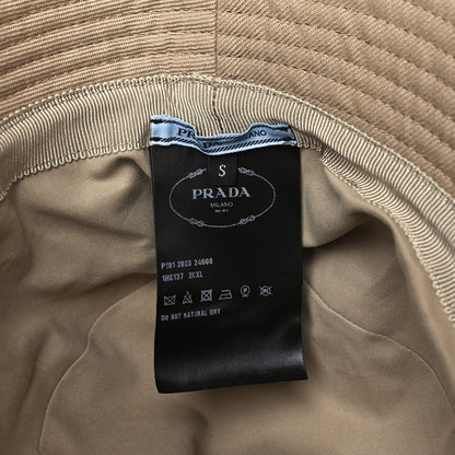 Prada Re-Nylon Logo Embroidered Womens Bucket Hat S Kaki 6 of 7