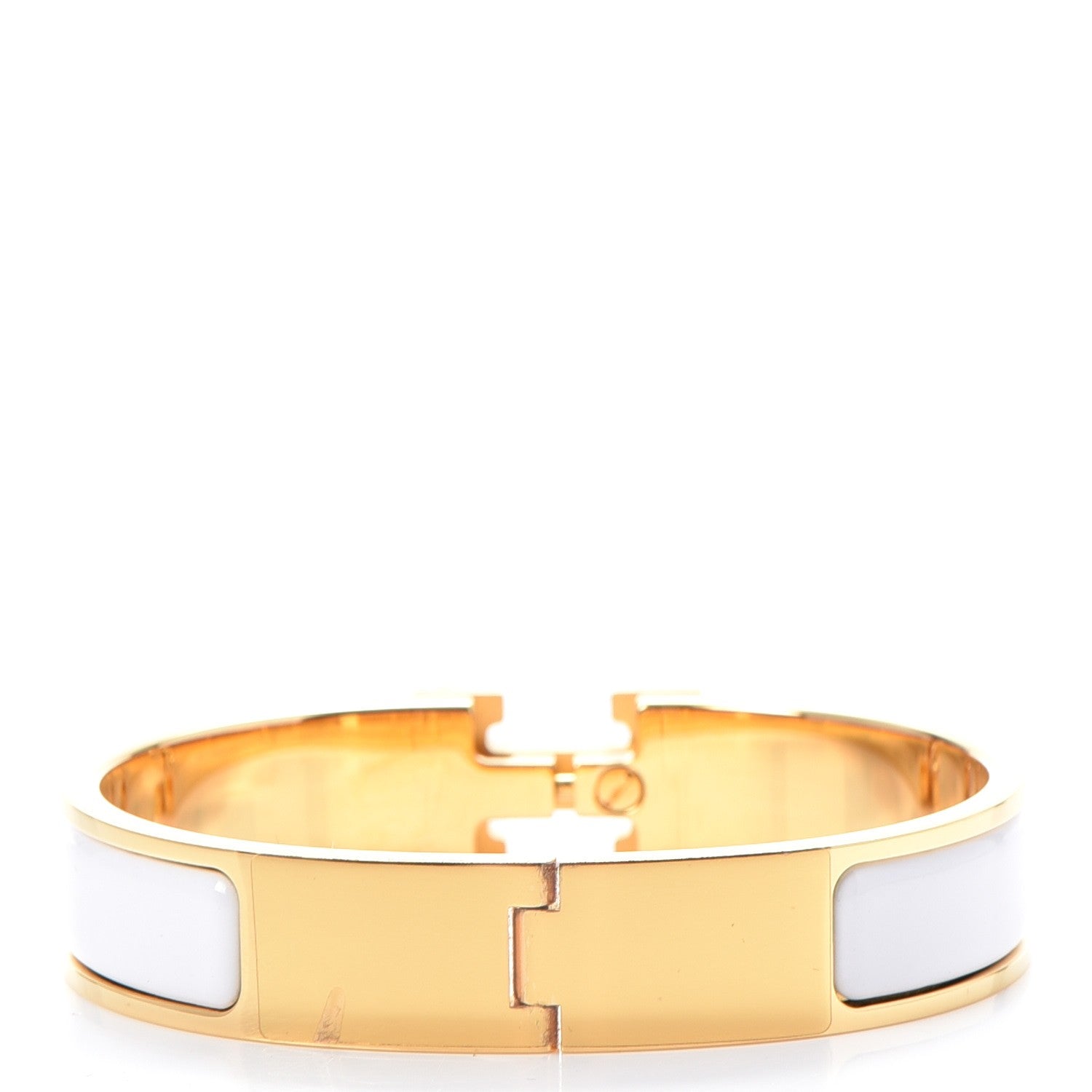 Hermes Enamel Narrow Clic Clac H Bracelet PM White 3 of 5