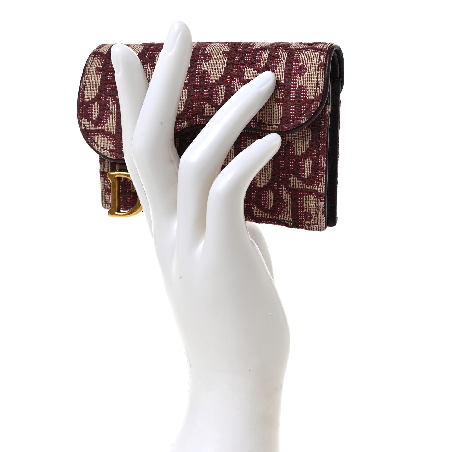 Christian Dior Oblique Saddle Card Holder Bordeaux 2 of 6