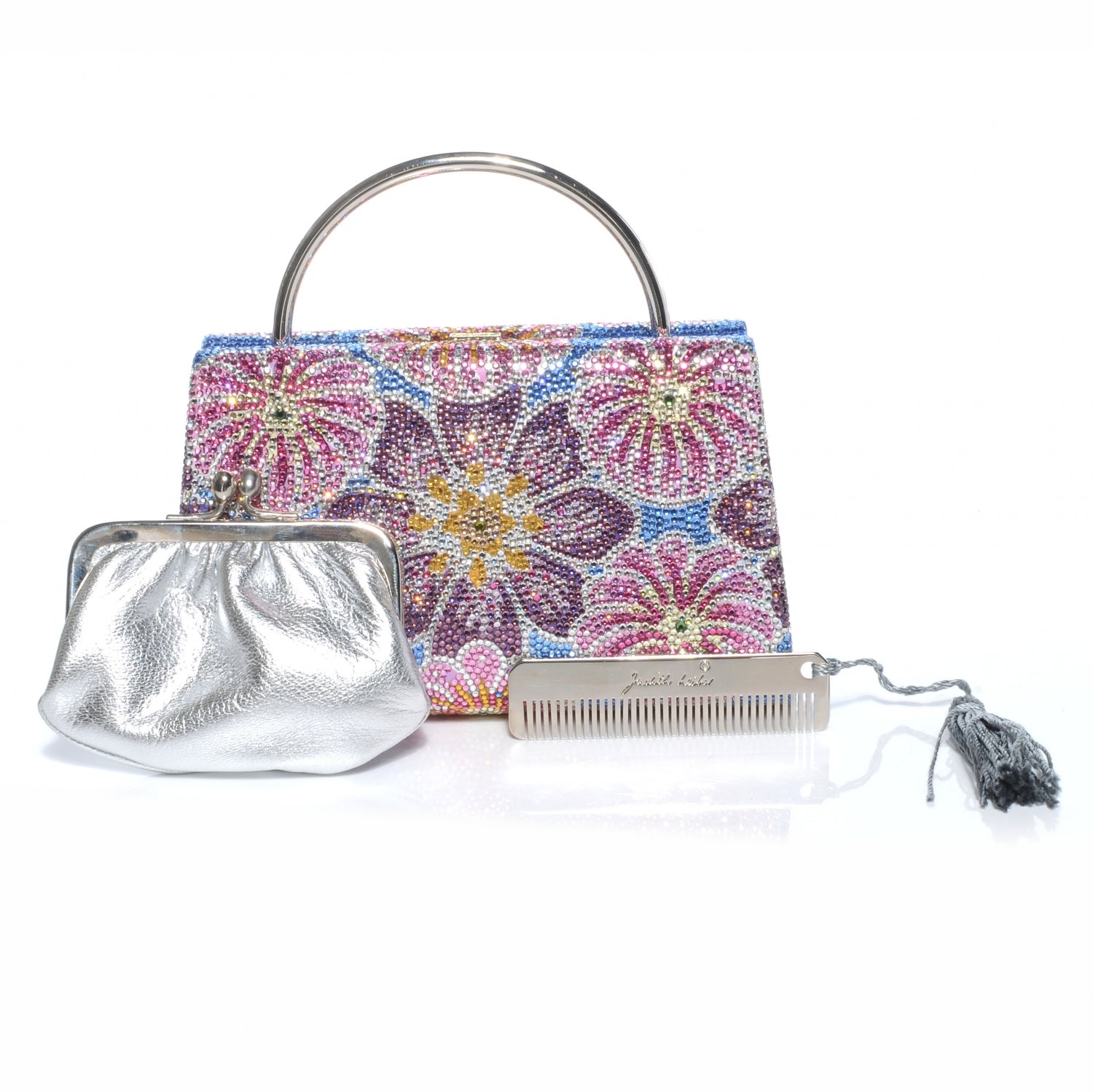 Judith Leiber Crystal Floral Evening Clutch Bag 7 of 7
