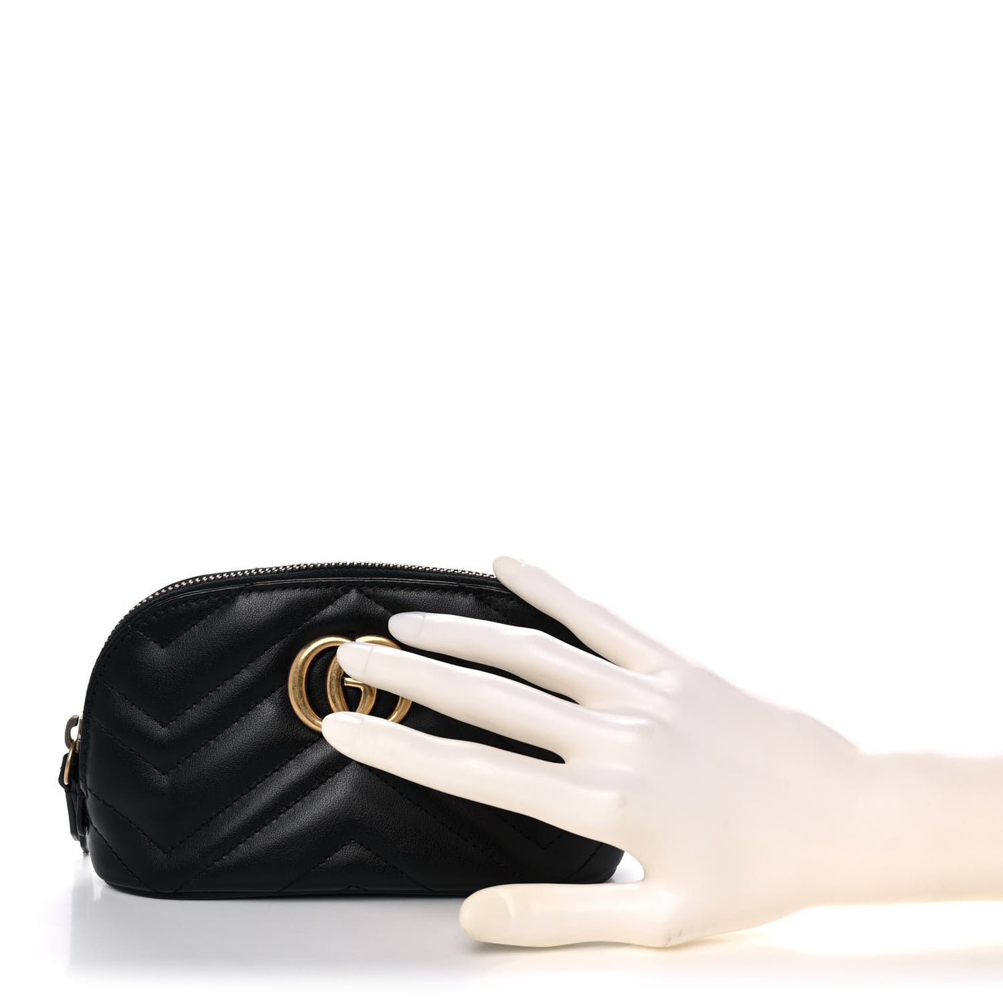 Calfskin Matelasse GG Marmont Pouch Cosmetic Case Black