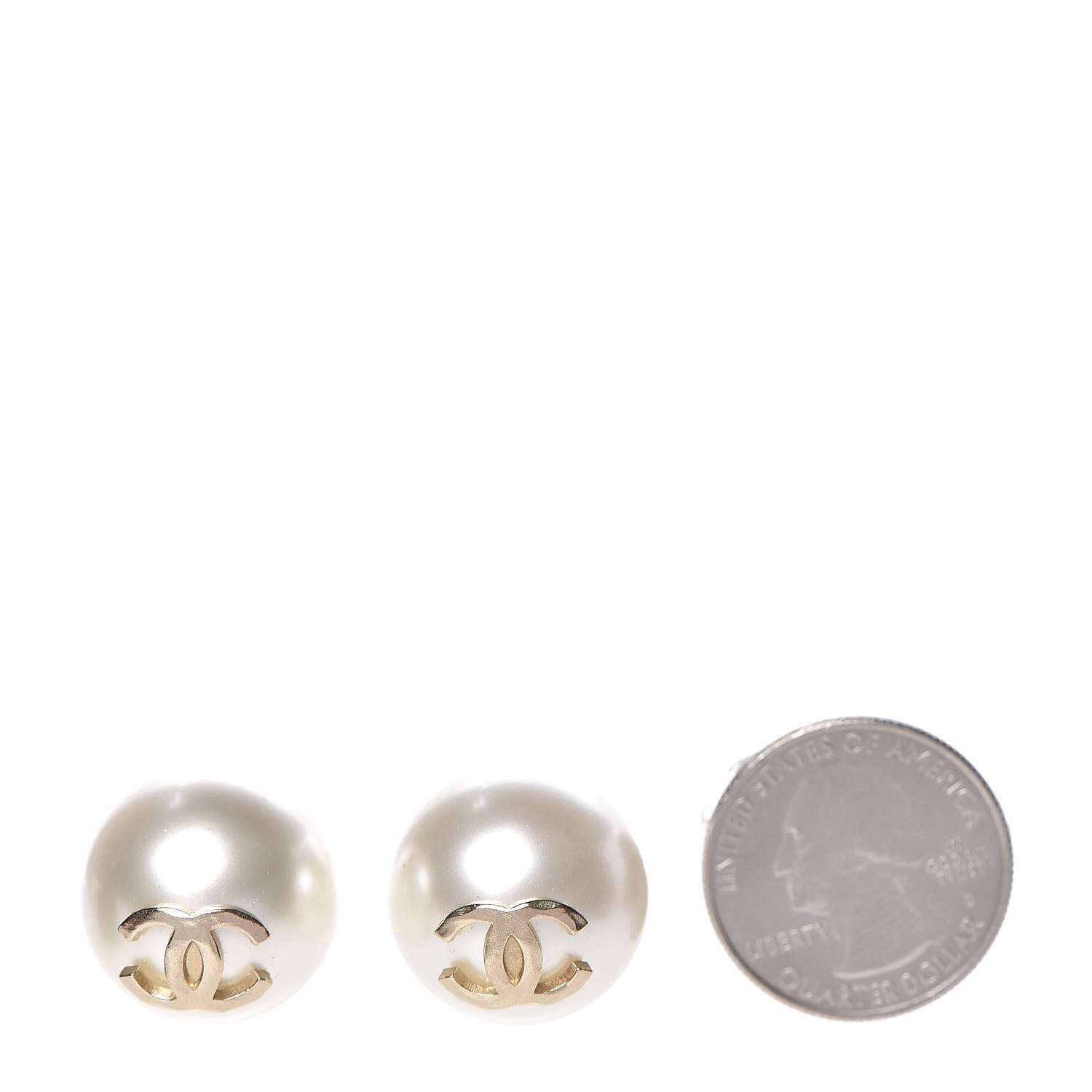 Chanel Pearl CC Large Earrings Gold 2 of 5