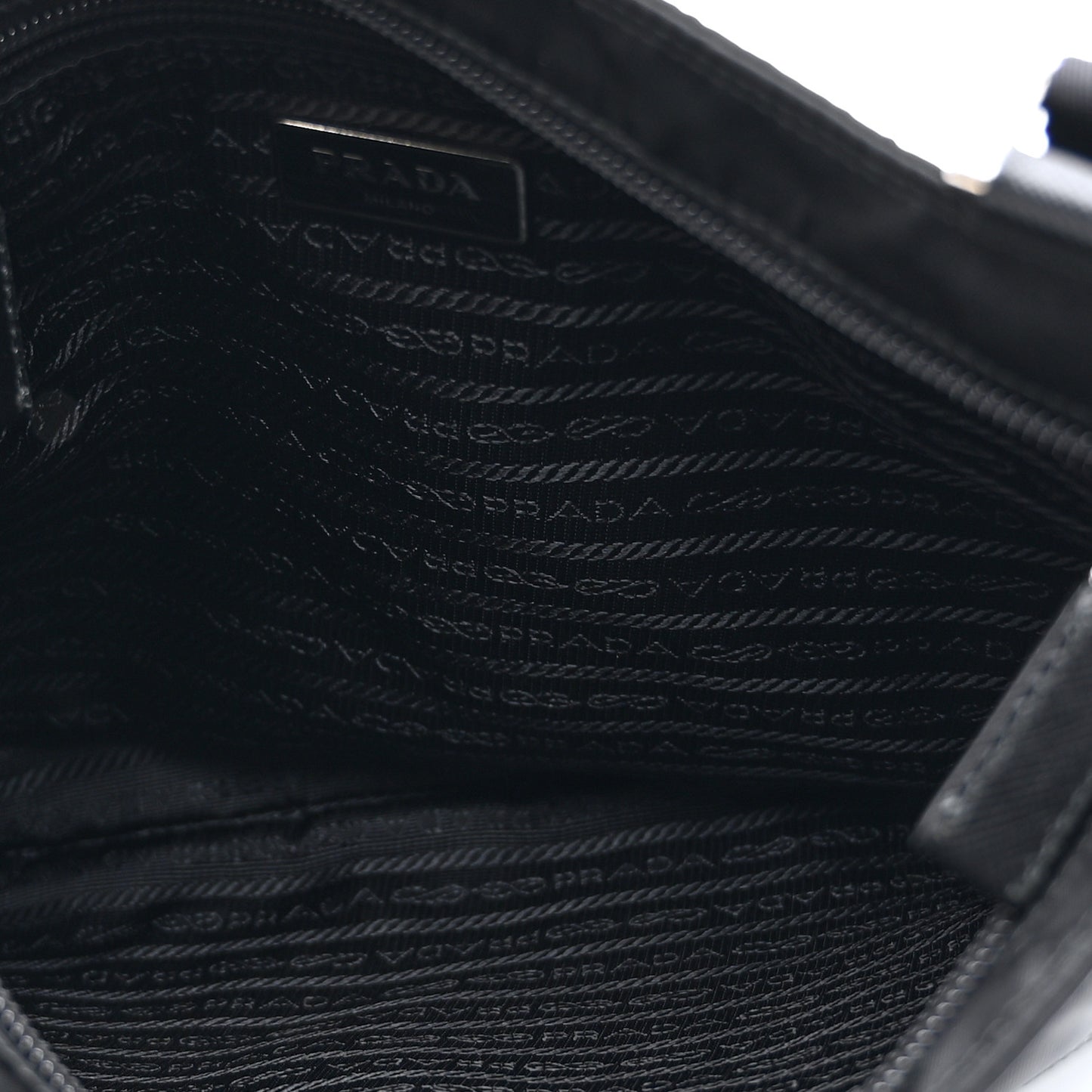Tessuto Nylon Saffiano Flat Messenger Bag Black