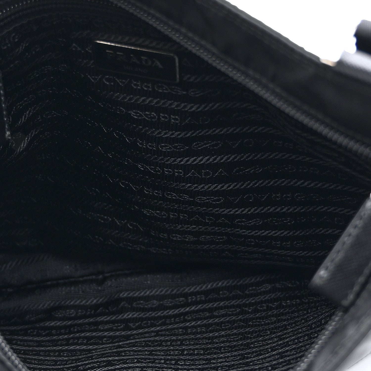 Prada Tessuto Nylon Saffiano Flat Messenger Bag Black 5 of 11