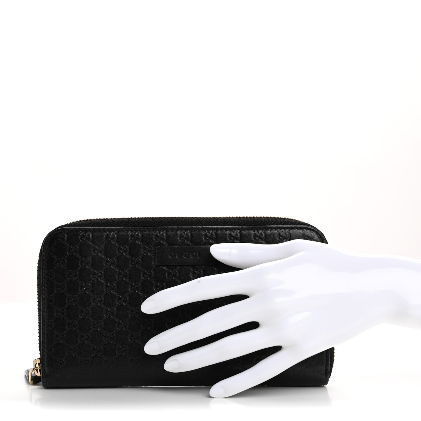 Microguccissima Zip Around Wallet Black