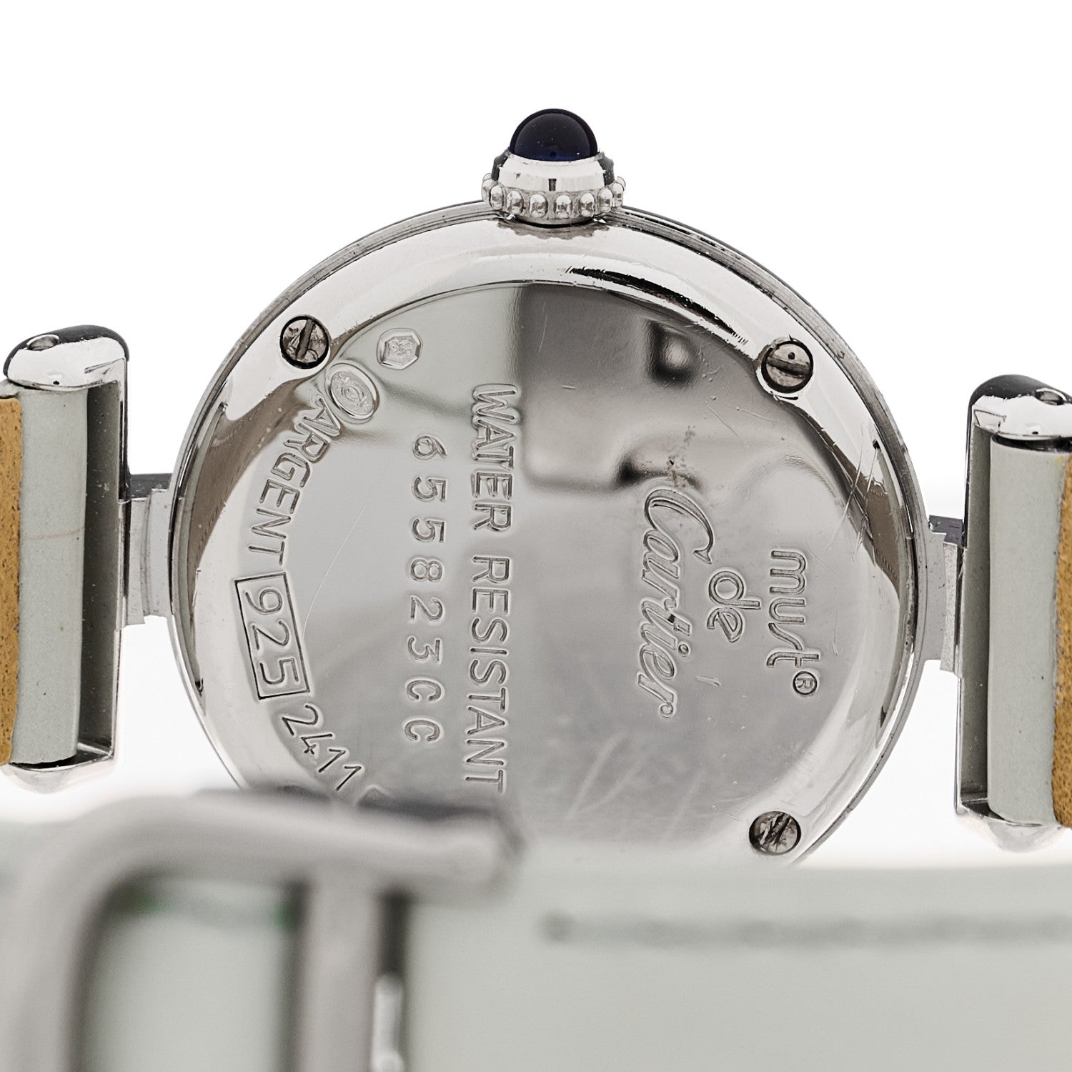 Cartier Sterling Silver Calfskin 24mm Must de Colisee Quartz Watch 4 of 5