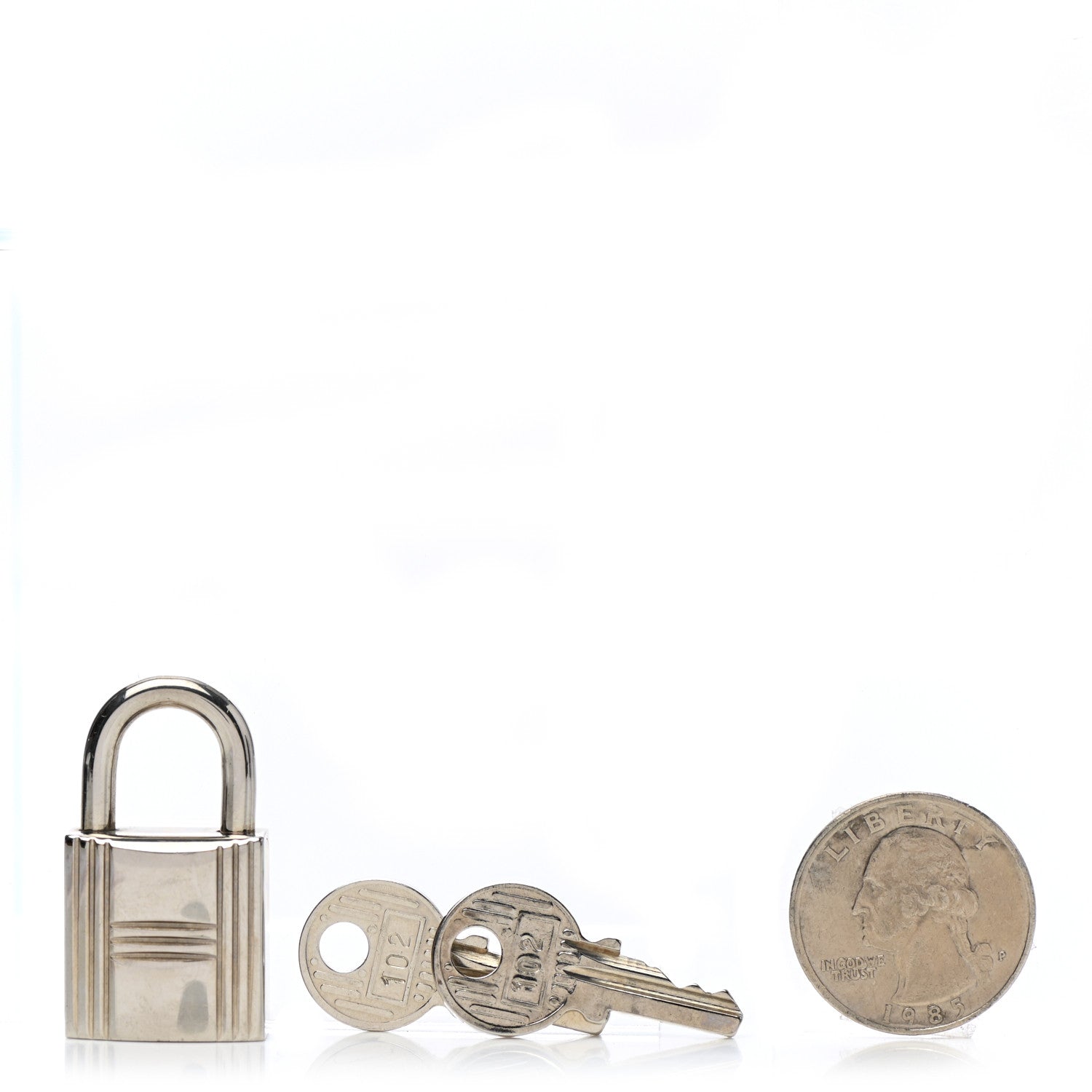 Hermes Palladium Cadena Lock and Key Set 2 of 5