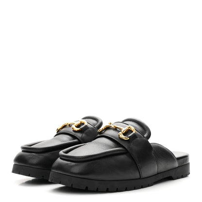 Gucci Goatskin Auroville Horsebit Mules 39.5 Black 4 of 10