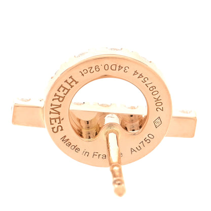 Hermes 18K Rose Gold Diamond Finesse Earrings 4 of 5