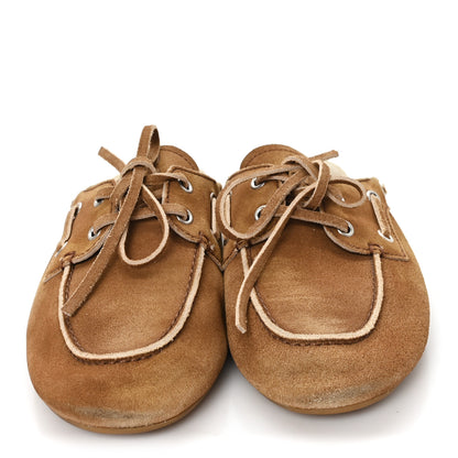 Miu Miu Faded Suede Deck Mules 38 Cinnamon 3 of 9