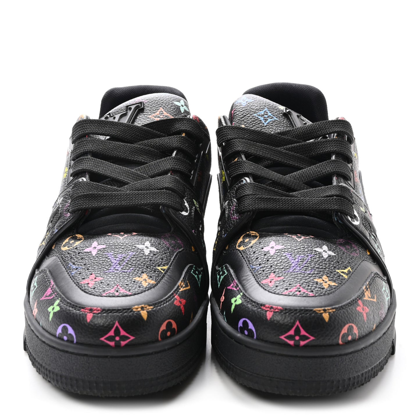 LV X TM Calfskin Monogram Multicolor Womens LV Trainer Sneakers 37.5 Black