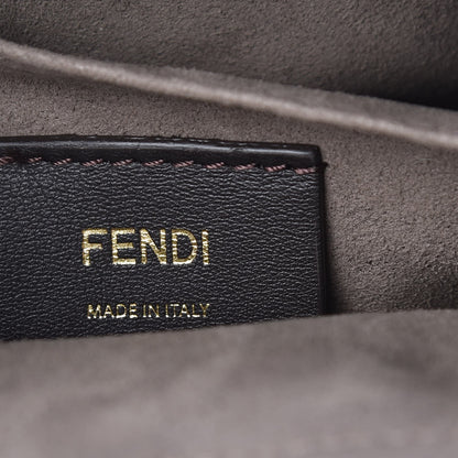 Fendi Vitello Grace Glazed Fabric FF 1974 Double F Shoulder Bag Fragola Mogano Panna 7 of 8