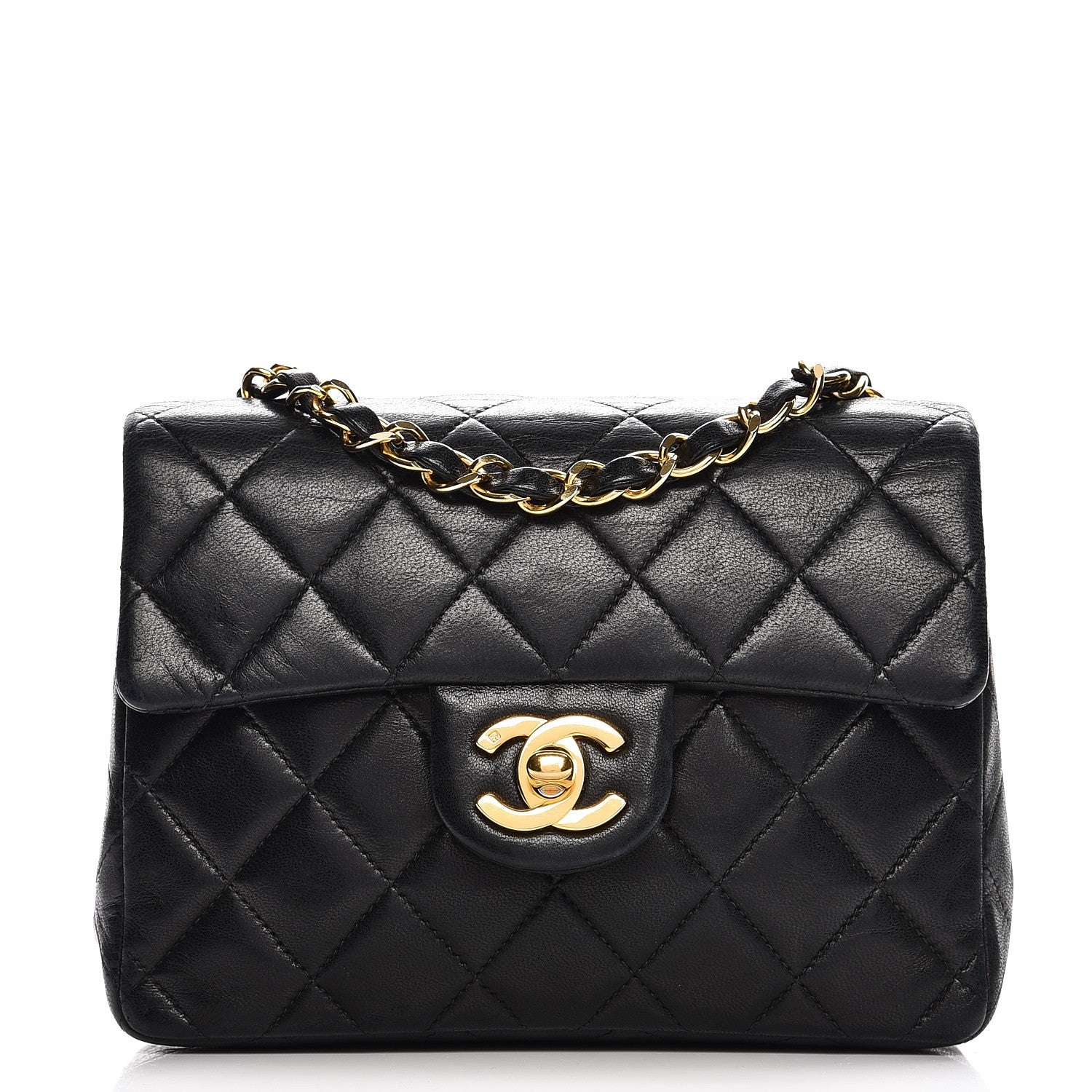 Chanel Lambskin Quilted Mini Square Flap Black 1 of 7