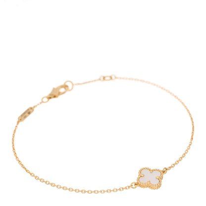 Van Cleef & Arpels 18K Yellow Gold Mother of Pearl Sweet Alhambra Bracelet 1 of 5