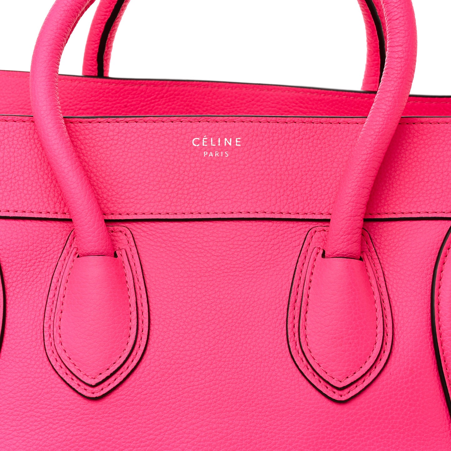Drummed Calfskin Mini Luggage Fluo Pink