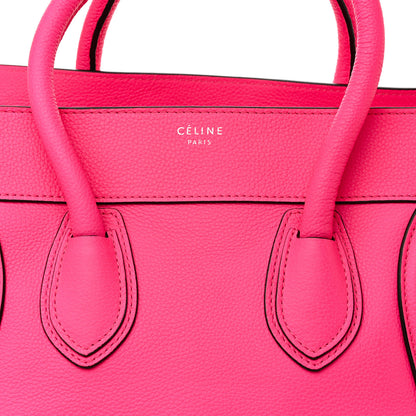 Celine Drummed Calfskin Mini Luggage Fluo Pink 7 of 11