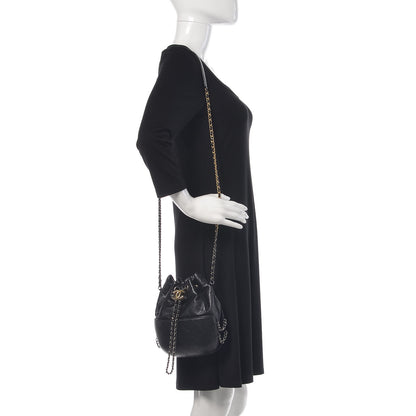 Chanel Calfskin Quilted Small Gabrielle Bucket Black 2 of 11