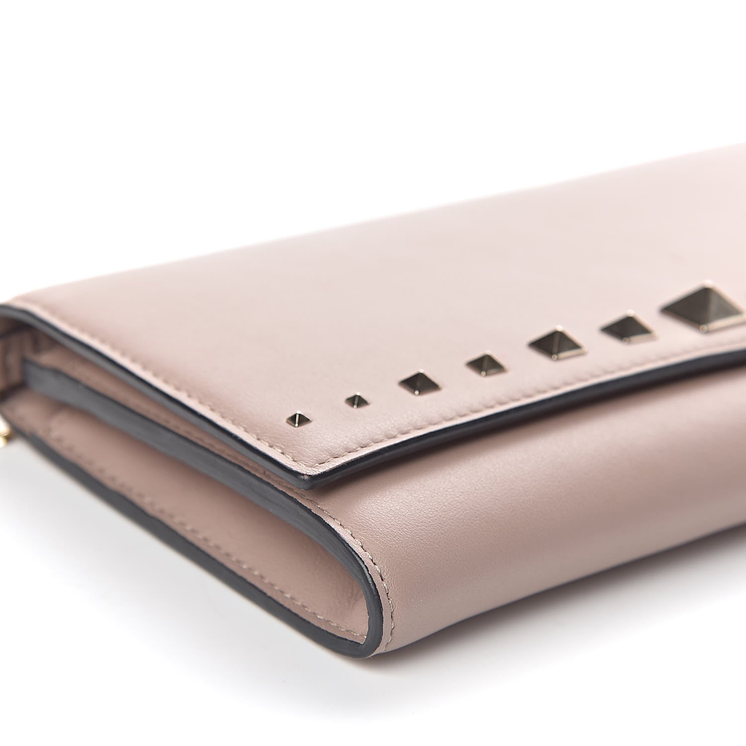 Valentino Garavani Vitello Rockstud Crossbody Wallet on Chain Poudre 10 of 11