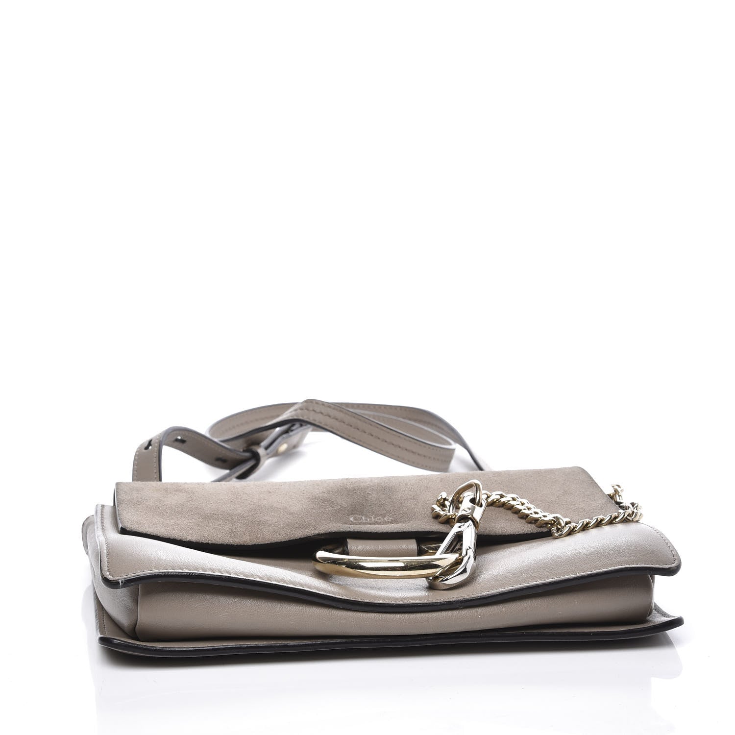 Chloe Suede Calfskin Small Faye Shoulder Bag Motty Grey 3 of 12