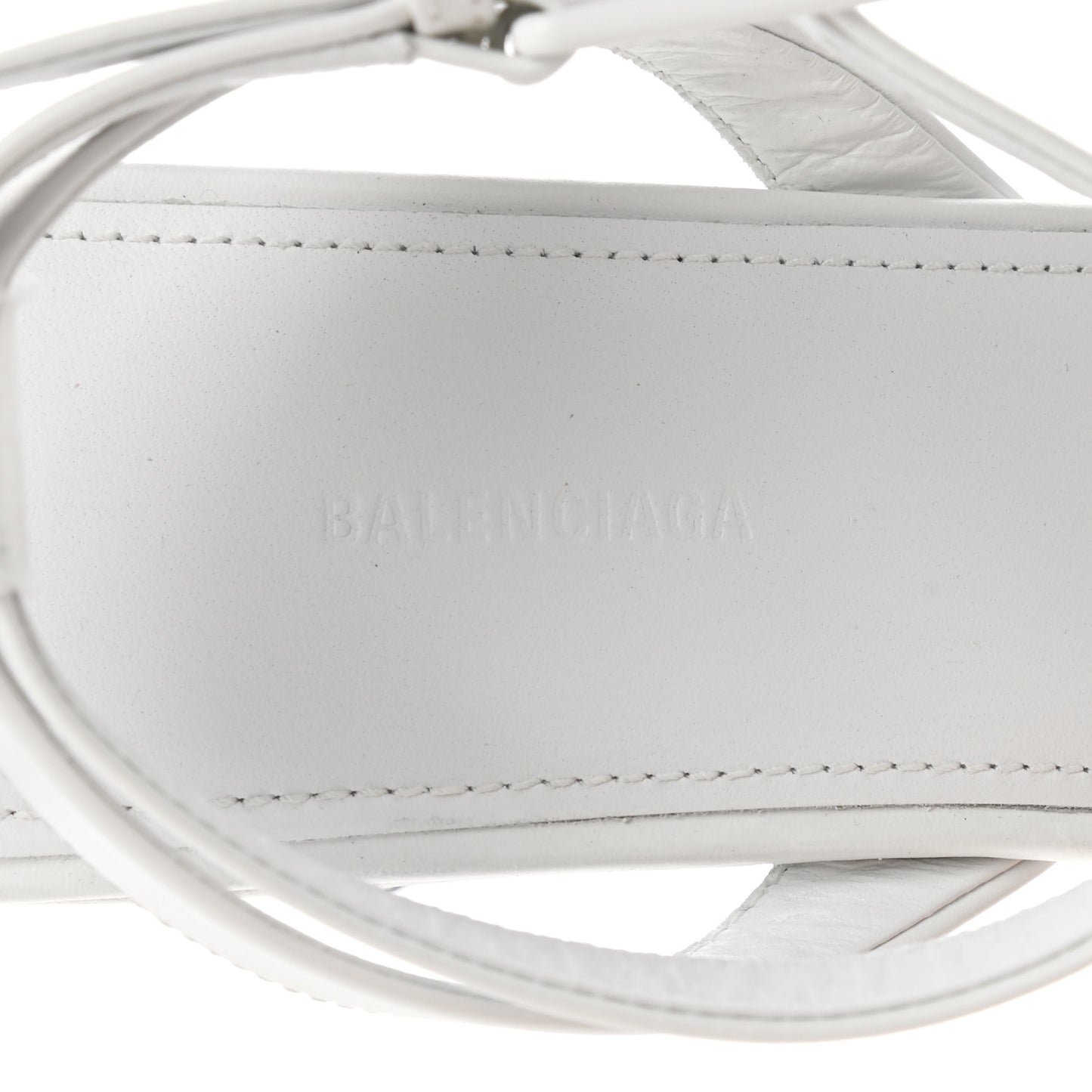 Smooth Calfskin Moon Square Toe 90mm Sandals 36 Optical White