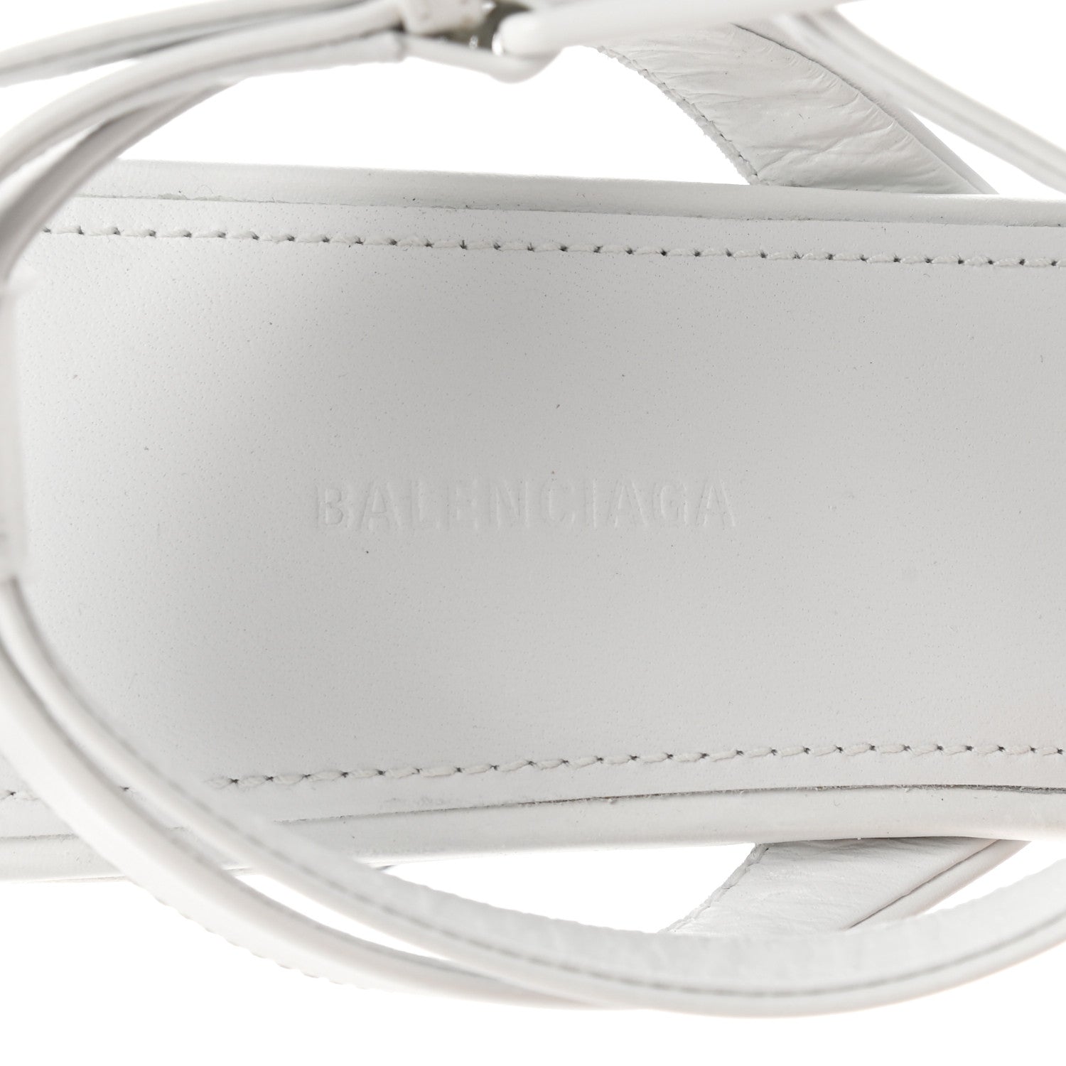 Balenciaga Smooth Calfskin Moon Square Toe 90mm Sandals 36 Optical White 7 of 10