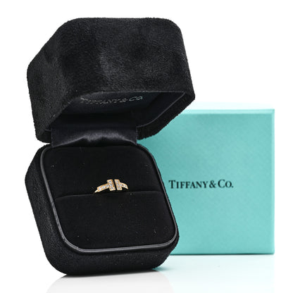 Tiffany 18K Yellow Gold Diamond T Wire Ring 47 4 5 of 5