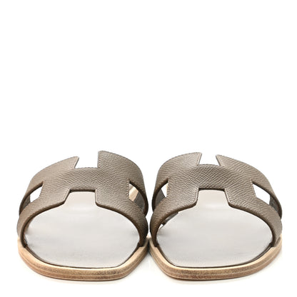 Hermes Epsom Oran Sandals 38 Etoupe 2 of 9