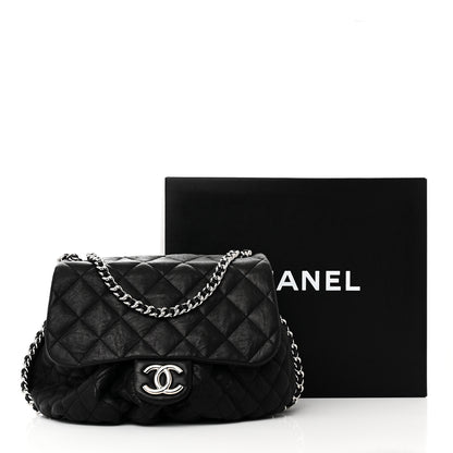 Chanel Washed Lambskin Quilted Large Chain Around Messenger Black 11 of 11