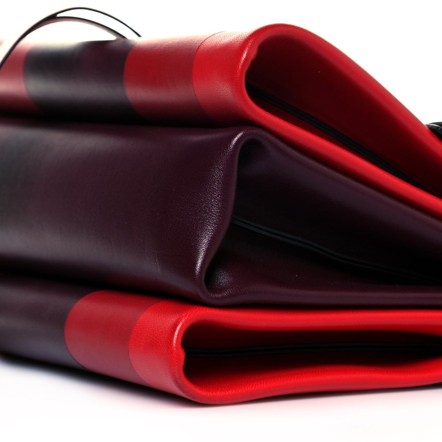 Smooth Calfskin Colorblock Medium Vring Shoulder Bag Rouge Pur