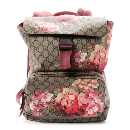 Gucci GG Supreme Monogram Blooms Medium Single Buckle Backpack Beige Multicolor Dry Rose 1 of 10