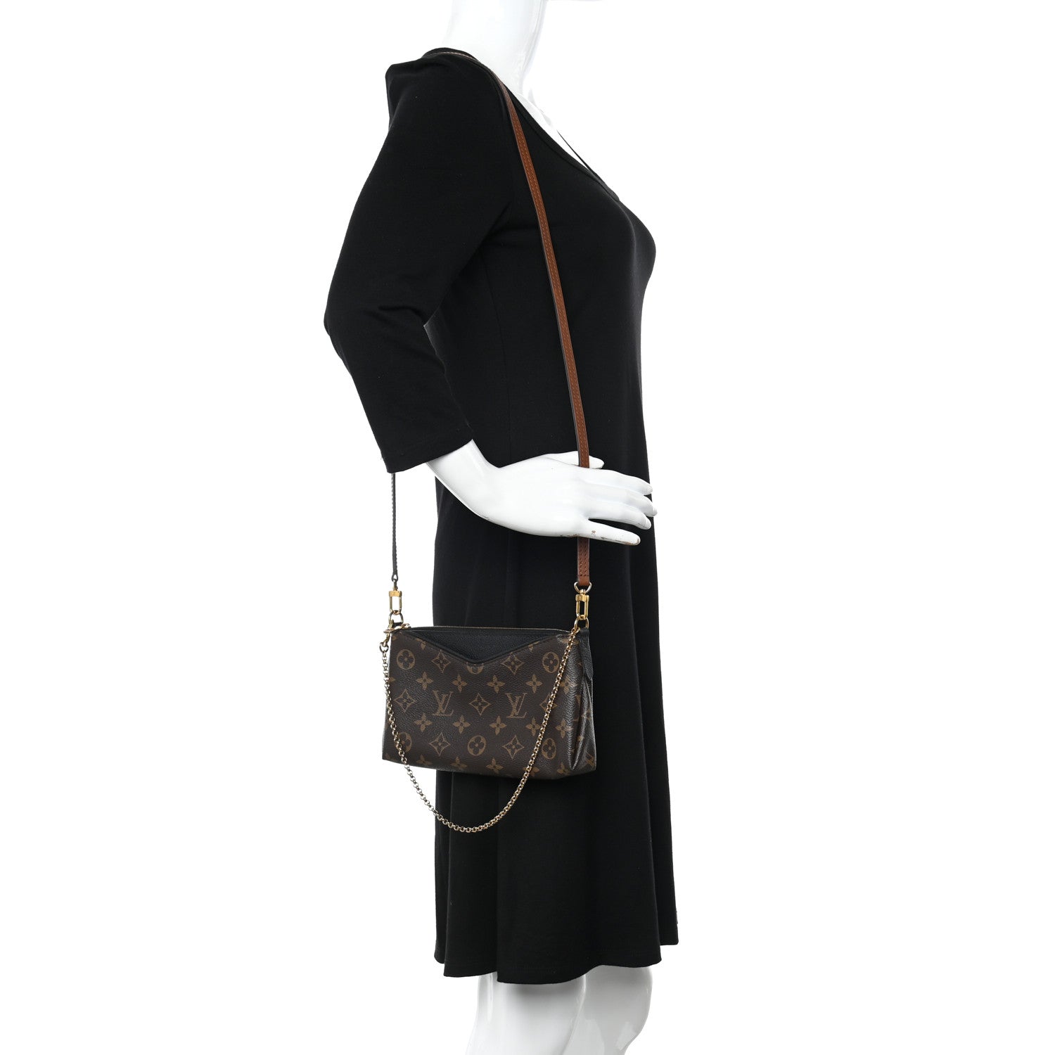 Louis Vuitton Monogram Pallas Clutch Black 2 of 8