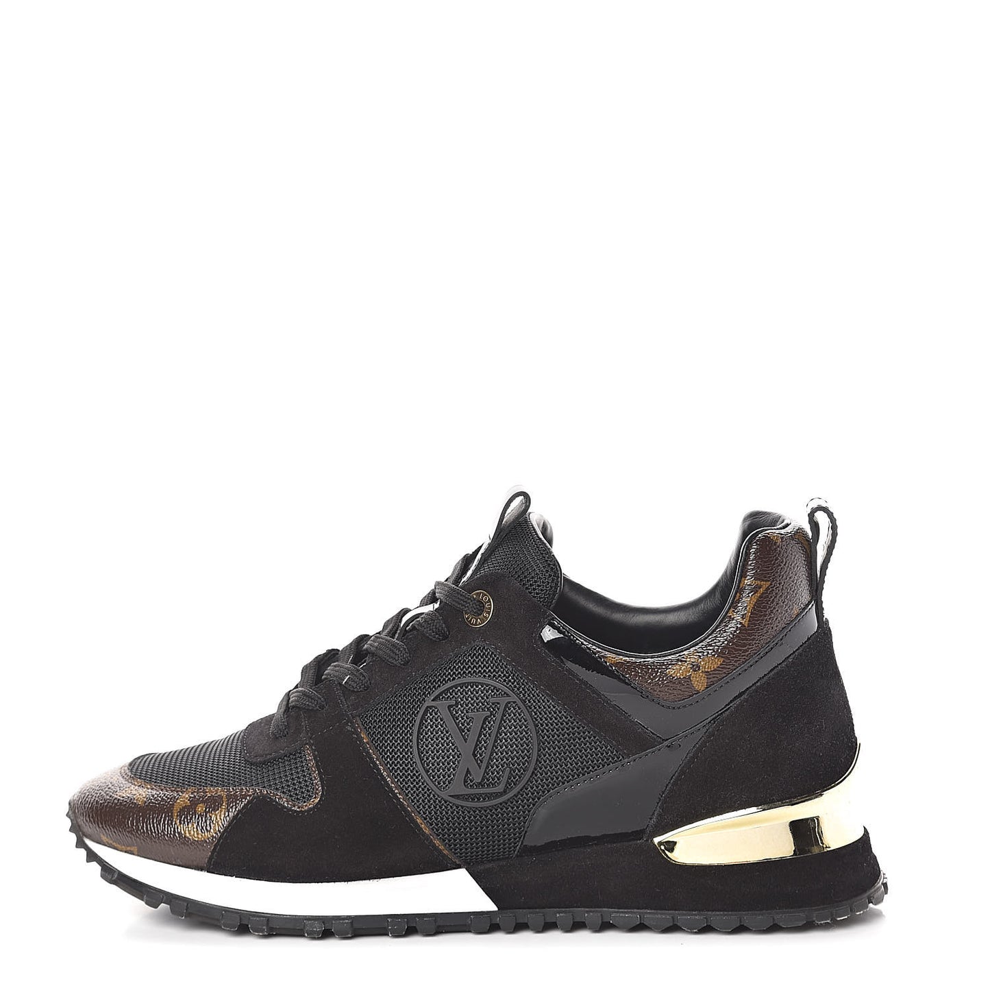 Suede Monogram Run Away Sneakers 38.5 Black