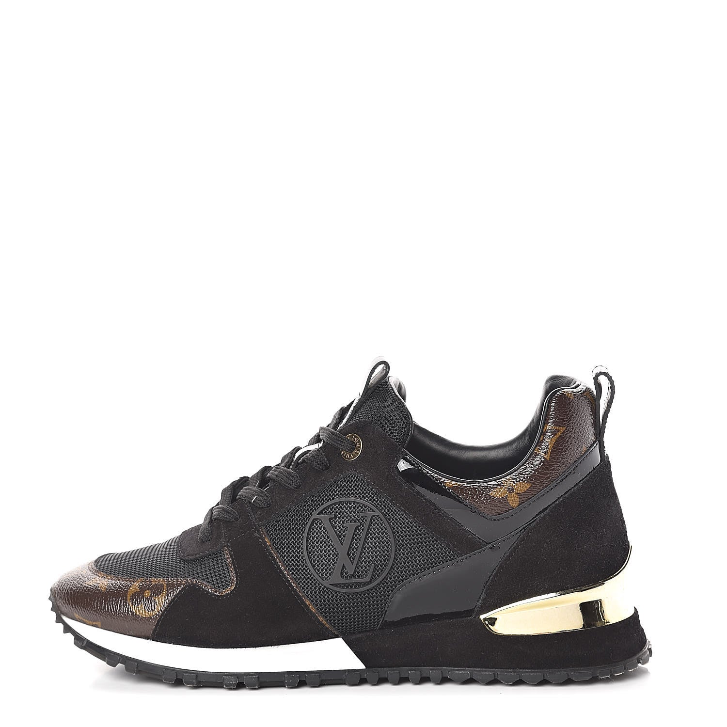 Louis Vuitton Suede Monogram Run Away Sneakers 38.5 Black 1 of 10