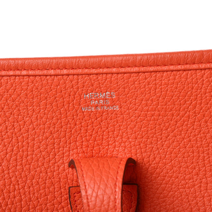Hermes Taurillon Clemence Evelyne III PM Orange Poppy 6 of 12