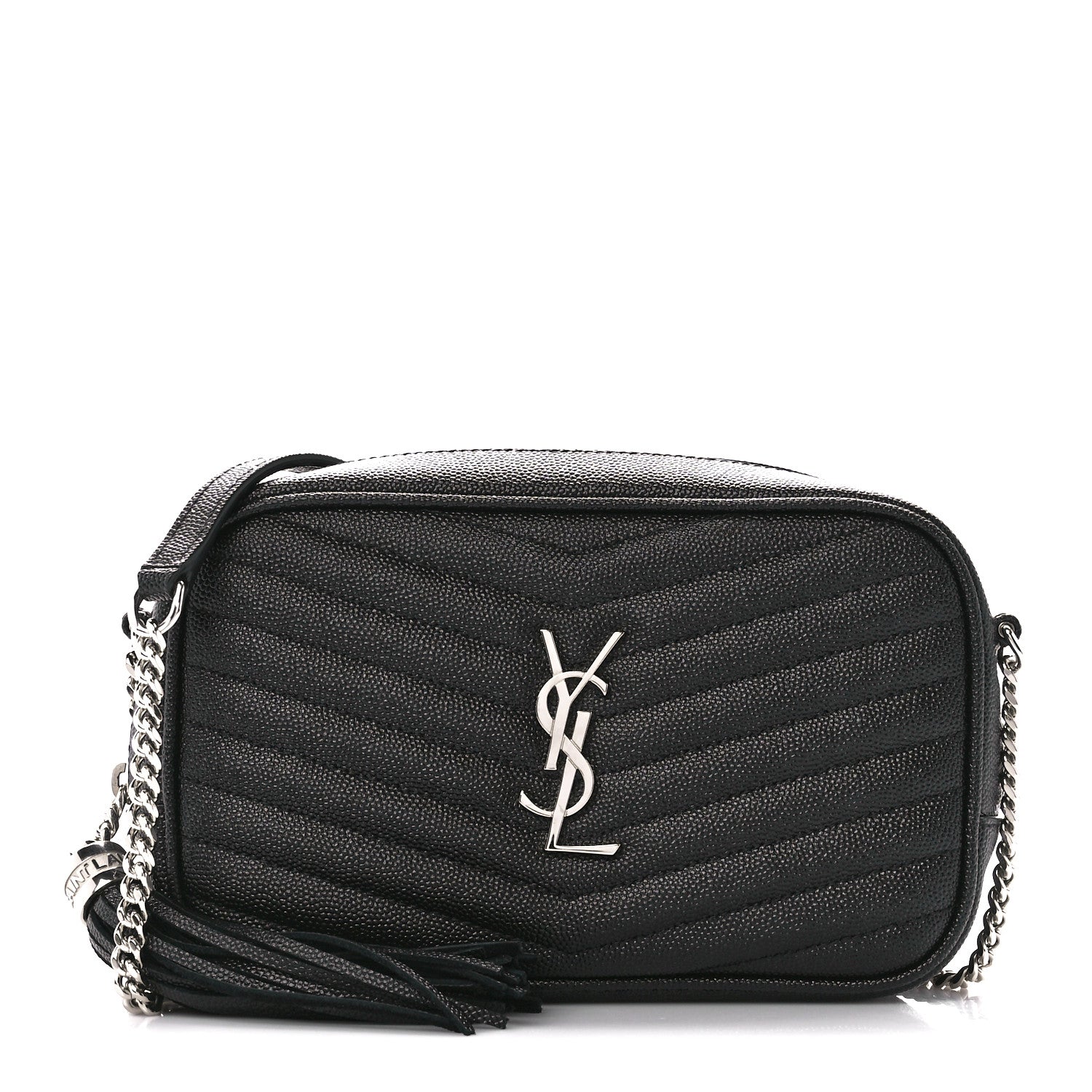 Saint Laurent Grain De Poudre Matelasse Monogram Mini Lou Camera Bag Black 1 of 10