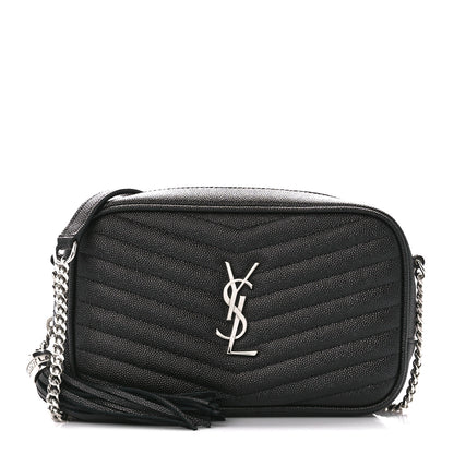 Saint Laurent Grain De Poudre Matelasse Monogram Mini Lou Camera Bag Black 1 of 10