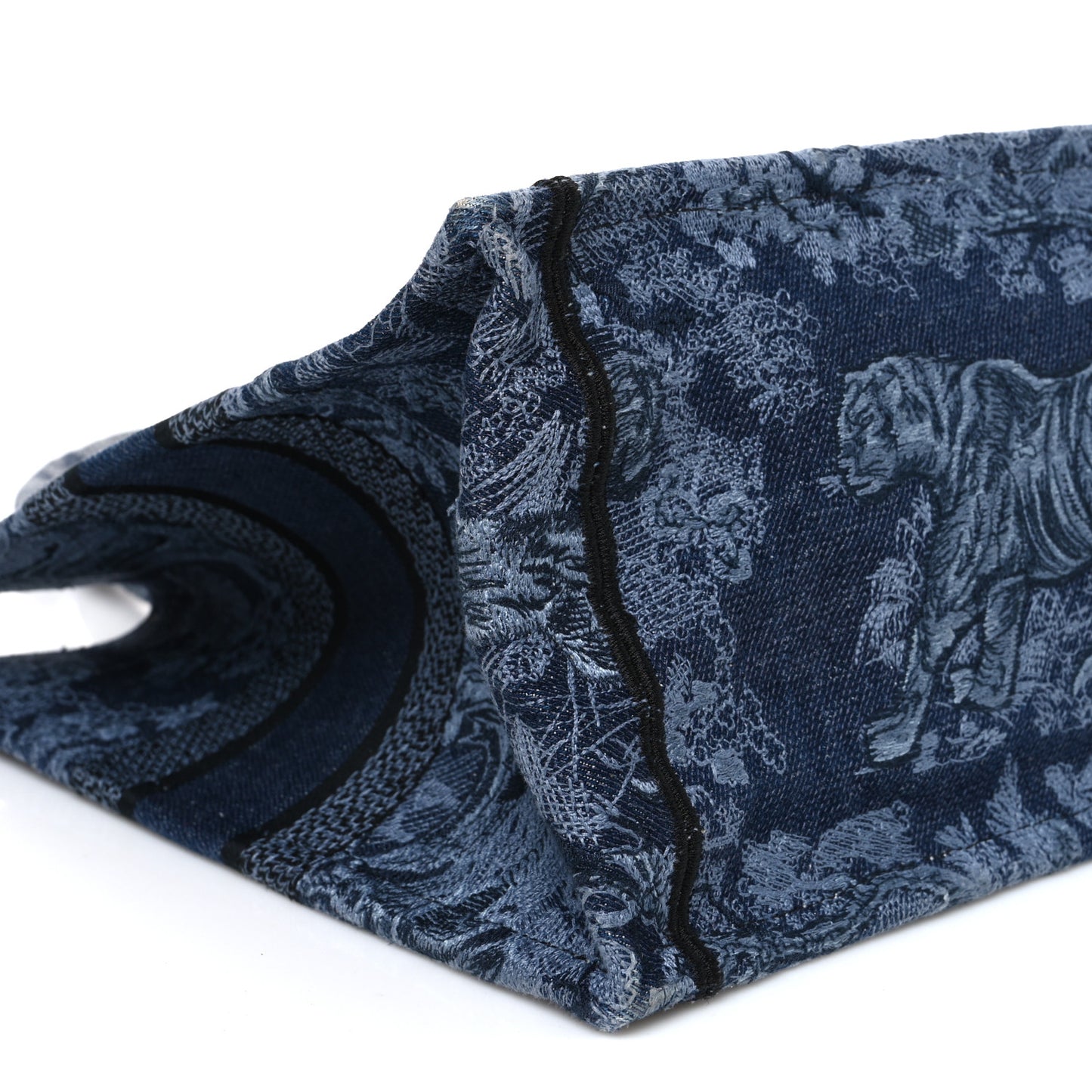 Canvas Embroidered Medium Dioriviera Toile De Jouy Book Tote Blue Black Blue Black