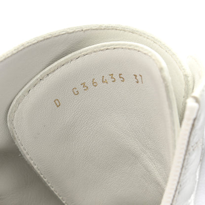Chanel Shiny Crumpled Lambskin Lace Up Combat Boots 37 White 8 of 11