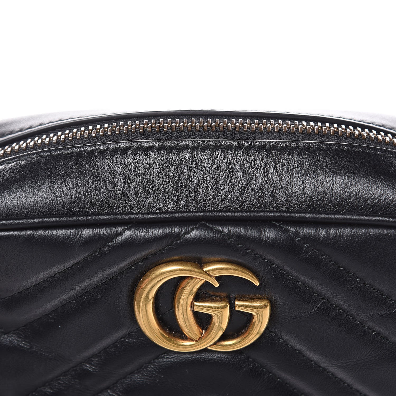 Gucci Calfskin Matelasse Mini GG Marmont Chain Shoulder Bag Black 12 of 12