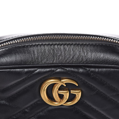 Gucci Calfskin Matelasse Mini GG Marmont Chain Shoulder Bag Black 12 of 12