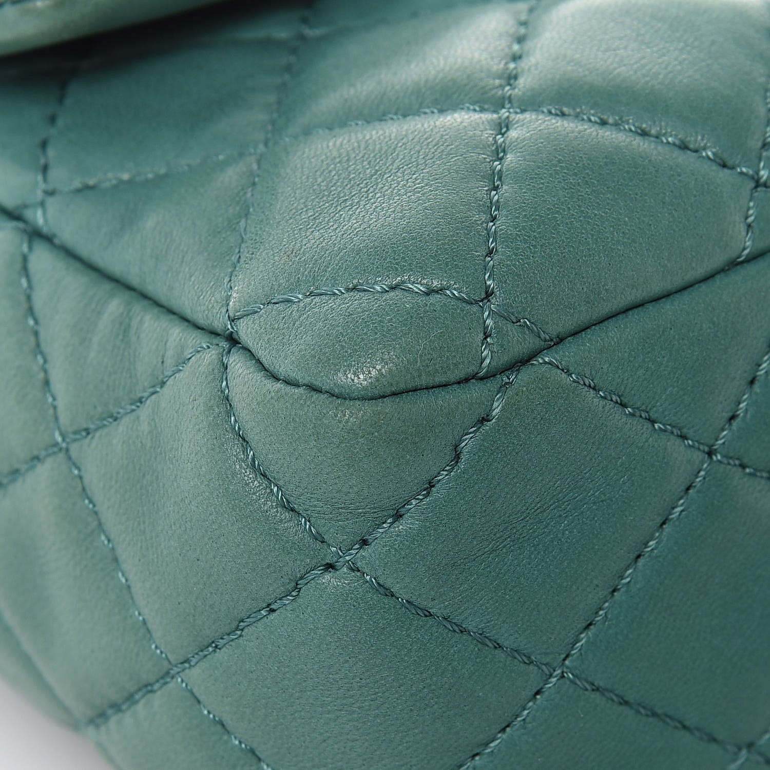 Chanel Lambskin Quilted Medium Double Flap Green 10 of 14