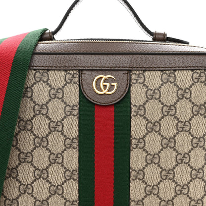 Gucci GG Supreme Monogram Web Small Ophidia Top Handle Shoulder Bag Brown 7 of 9