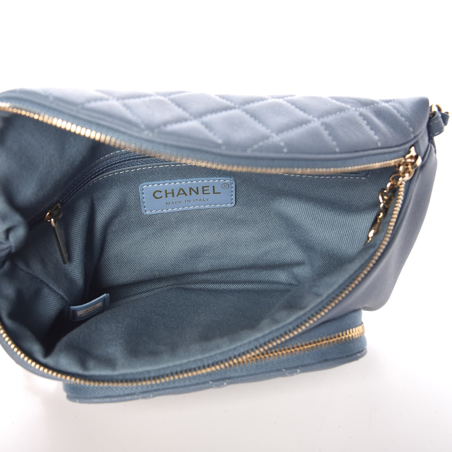Chanel Caviar Quilted Business Affinity Waist Bag Blue 7 of 10